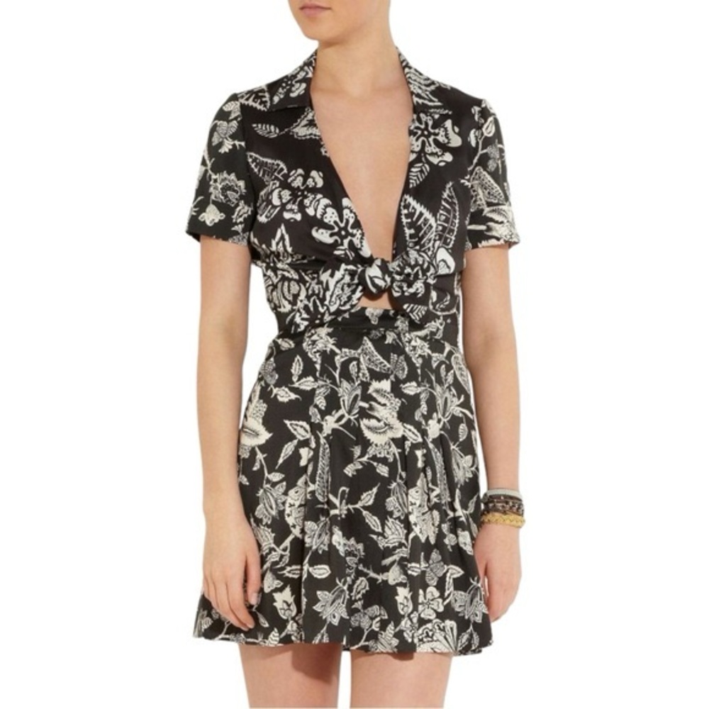 Floral Black and White Dress